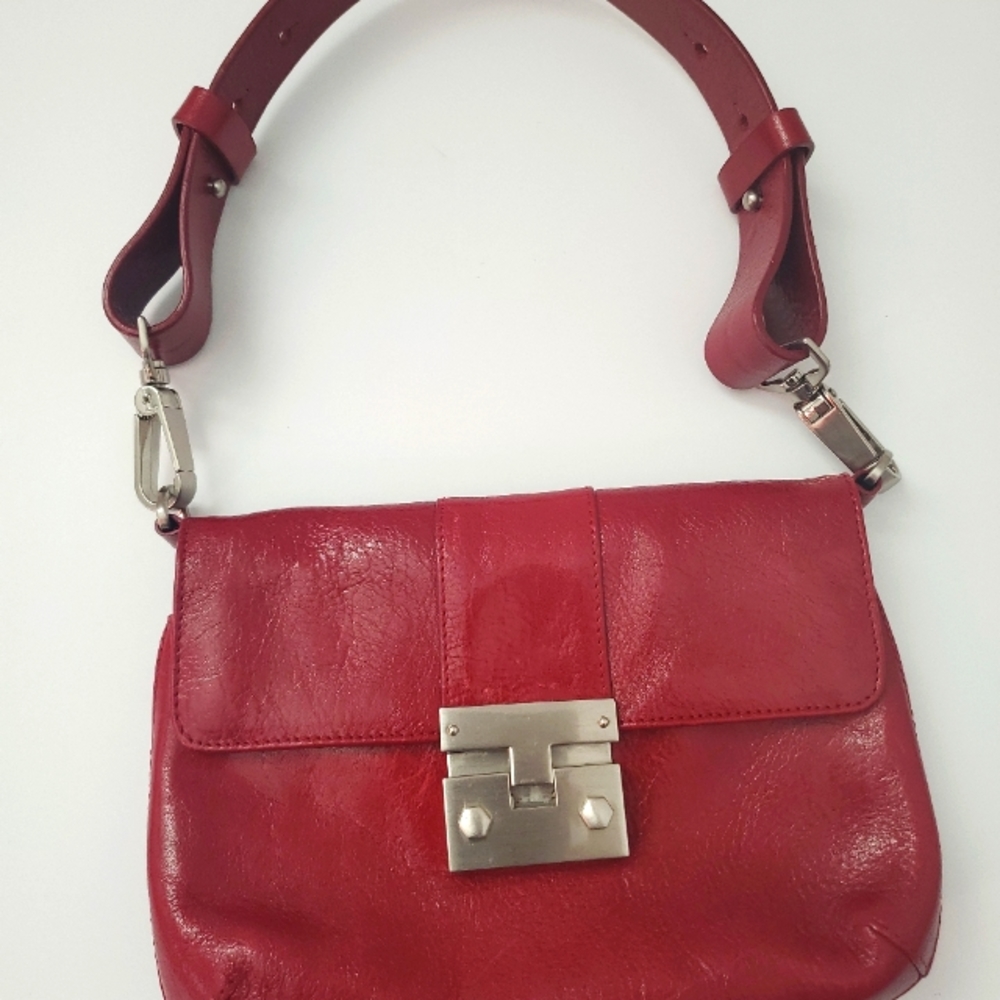 Hobo International Womens Burgundy Red Italian Leather Top Handle Hobo Handbag